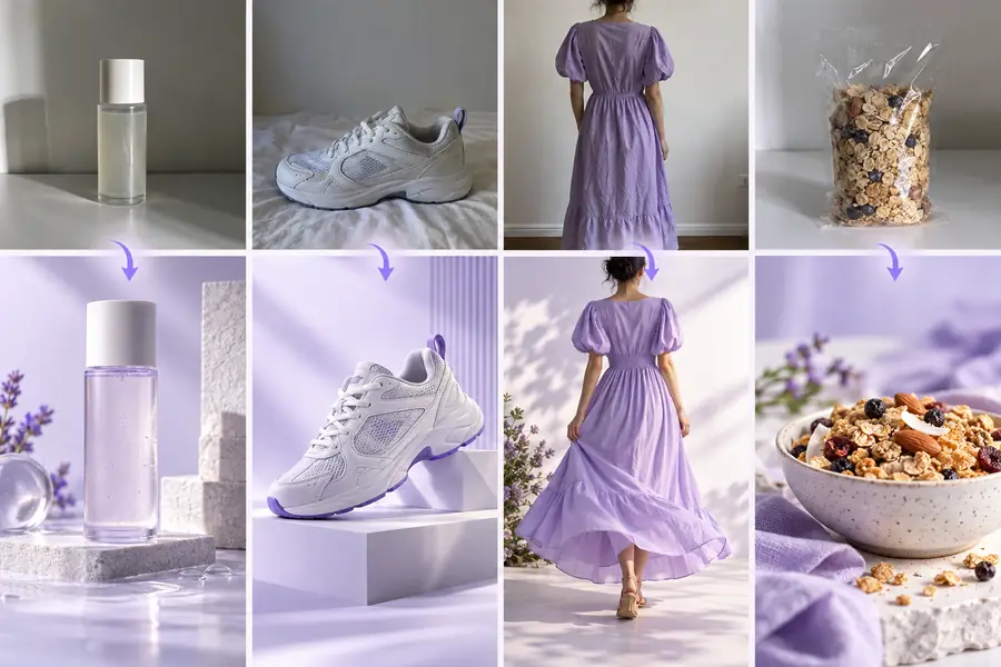Illustrative product imagery comparison concept